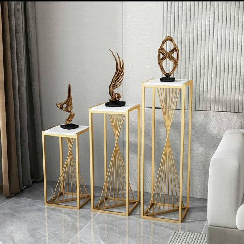 طقم 3 طاولات ديكور فخمة بتصميم عصري